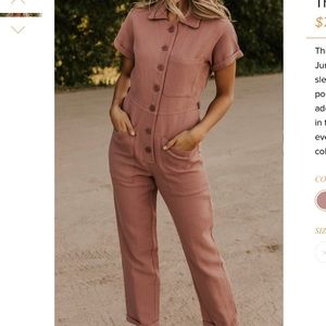 Marsala Jumpsuit in Rose Pink from ROOLEE